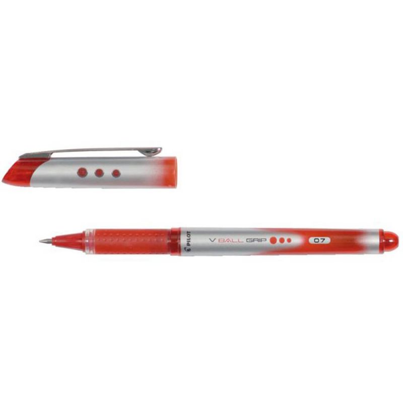 PILOT V-BALL GRIP Stylo roller pointe métal 0,5 mm encre liquide Rouge PILOT V-BALL GRIP Stylo roller pointe métal 0,5 mm encre liquide Rouge