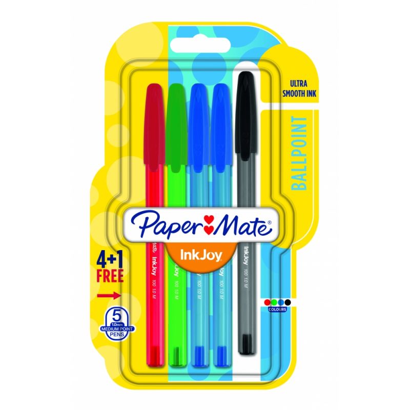 PAPERMATE INKJOY Blister de 5 Stylos à bille Pointe fine PAPERMATE INKJOY Blister de 5 Stylos à bille Pointe fine