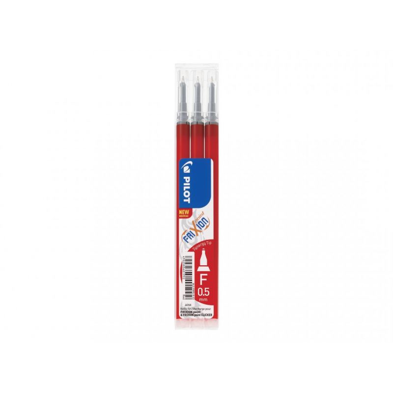 PILOT Set de 3 recharges pour roller FriXion Pointe fine HI-TEC 0,5 mm Encre Rouge