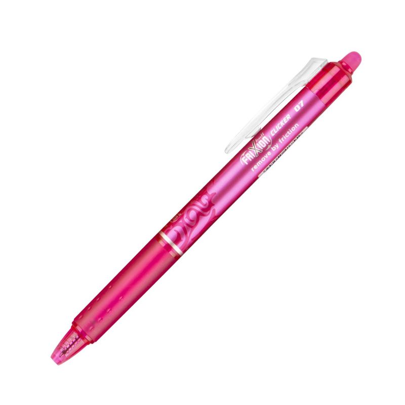 PILOT FRIXION CLICKER 07 Stylo Roller rétractable Pointe moyenne Encre Rose