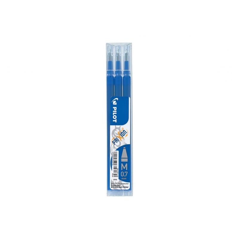 PILOT Pochette de 3 recharges bleu roller FriXion Ball pointe moyenne (0,7mm)
