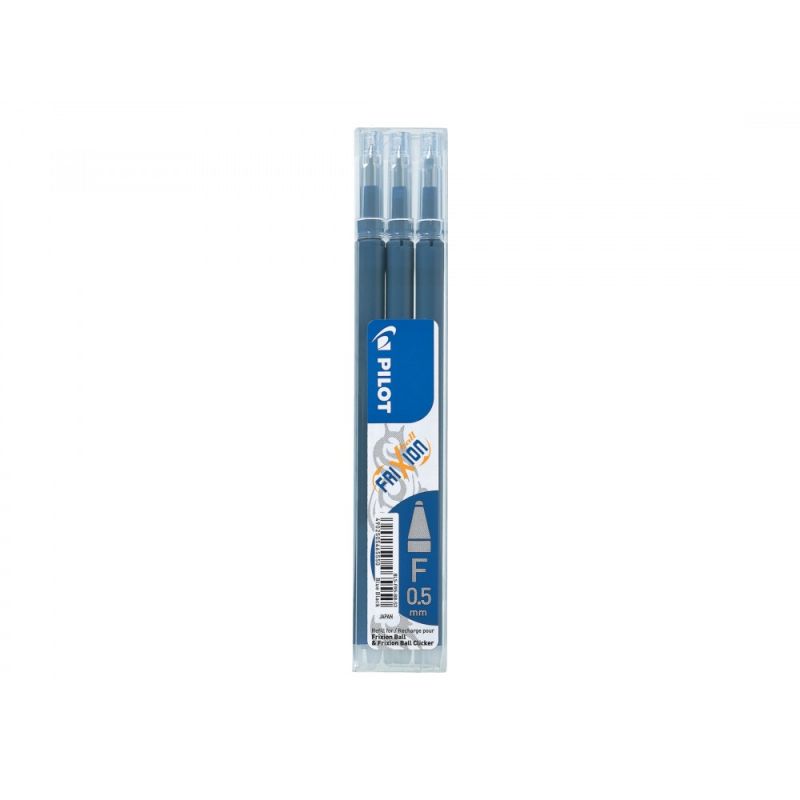 PILOT Pochette de 3 recharges pour roller FriXion Ball pointe moyenne (0,7mm) Encre bleu nuit