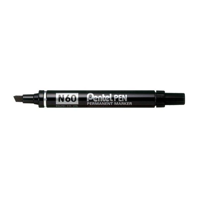 PENTEL N60 Marqueur permanent pointe Moyenne encre Noire indélébile PENTEL N60 Marqueur permanent pointe Moyenne encre Noire indélébile