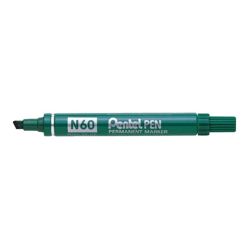 PENTEL N60 Marqueur permanent pointe biseau Encre Verte indélébile PENTEL N60 Marqueur permanent pointe biseau Encre Verte indélébile