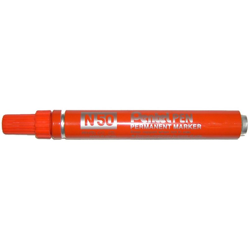 PENTEL N50 Marqueur permanent pointe ogive encre Rouge indélébile PENTEL N50 Marqueur permanent pointe ogive encre Rouge indélébile