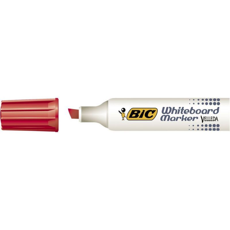 BIC VELLEDA 1781 Marqueur effaçable à sec Pointe biseau Encre Rouge BIC VELLEDA 1781 Marqueur effaçable à sec Pointe biseau Encre Rouge