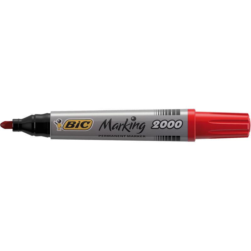 BIC Marqueur permanent pointe ogive Encre à base d'alcool Rouge BIC Marqueur permanent pointe ogive Encre à base d'alcool Rouge