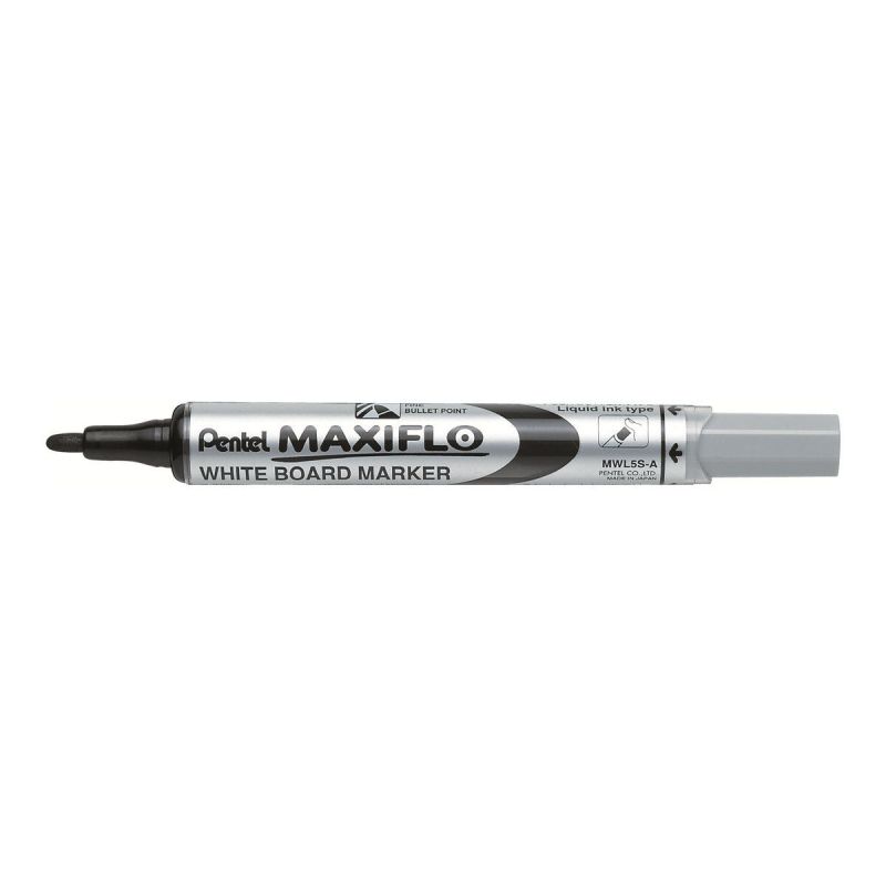 PENTEL MAXIFLO Marqueur effaçable sec Pointe ogive moyenne Encre liquide base Alcool Noire PENTEL MAXIFLO Marqueur effaçable sec Pointe ogive moyenne Encre liquide base Alcool Noire