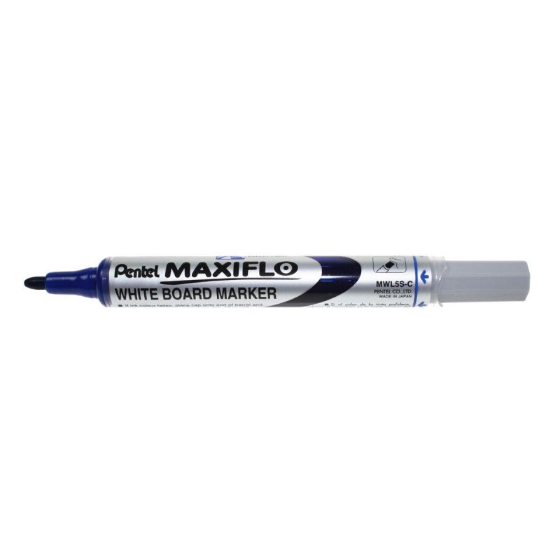 PENTEL MAXIFLO Marqueur effaçable sec Pointe ogive moyenne Encre liquide base Alcool Bleue PENTEL MAXIFLO Marqueur effaçable sec Pointe ogive moyenne Encre liquide base Alcool Bleue