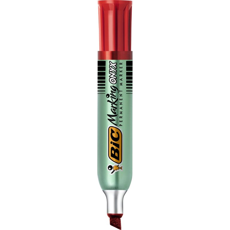 BIC ONYX 1481 Marqueur permanent pointe biseau Encre Rouge indélébile BIC ONYX 1481 Marqueur permanent pointe biseau Encre Rouge indélébile