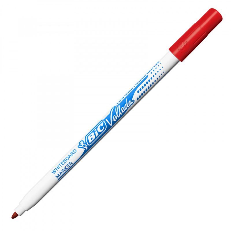 BIC VELLEDA 1721 Feutre effaçable à sec Pointe fine Encre alcool Rouge BIC VELLEDA 1721 Feutre effaçable à sec Pointe fine Encre alcool Rouge