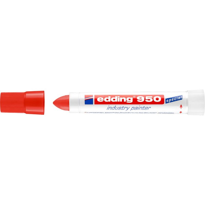EDDING 950 Marqueur pate colorée et encre permanente Rouge pour toutes surfaces EDDING 950 Marqueur pate colorée et encre permanente Rouge pour toutes surfaces