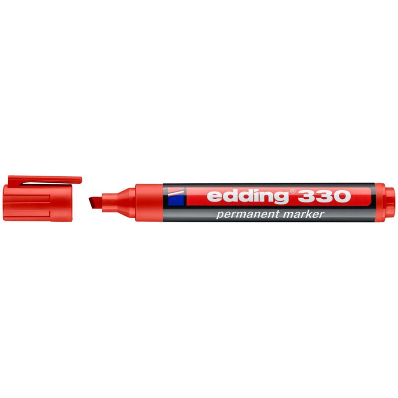 EDDING 330 Marqueur permanent Pointe biseautée coloris rouge EDDING 330 Marqueur permanent Pointe biseautée coloris rouge