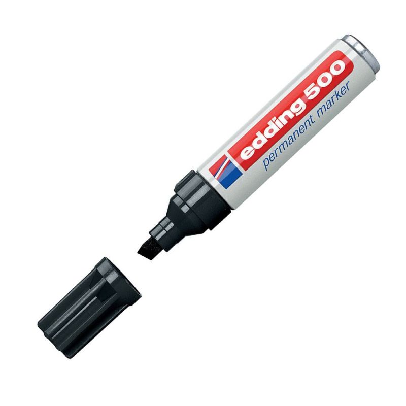 EDDING 500 Marqueur permanent pointe biseautée coloris Noir EDDING 500 Marqueur permanent pointe biseautée coloris Noir