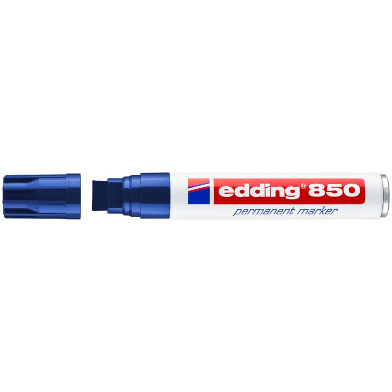 EDDING 850 Marqueur permanent pointe biseautée coloris bleu EDDING 850 Marqueur permanent pointe biseautée coloris bleu