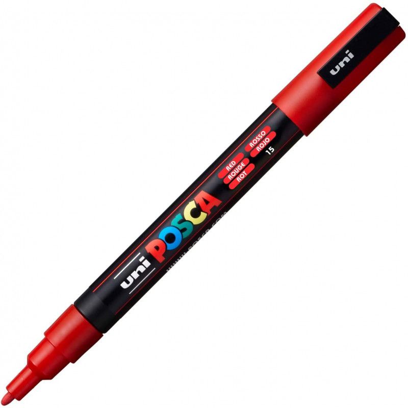 UNI POSCA Marqueur peinture à eau Pointe fine encre rouge UNI POSCA Marqueur peinture à eau Pointe fine encre rouge