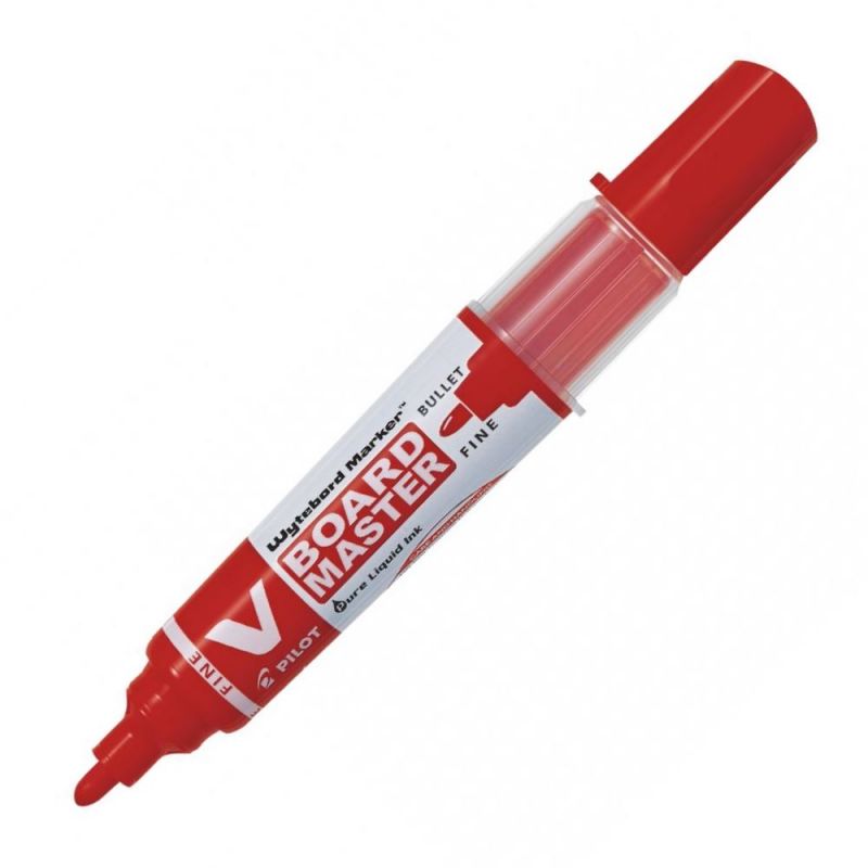 PILOT VBOARD MASTER Marqueur effaçable à sec Pointe ogive fine Encre rouge PILOT VBOARD MASTER Marqueur effaçable à sec Pointe ogive fine Encre rouge