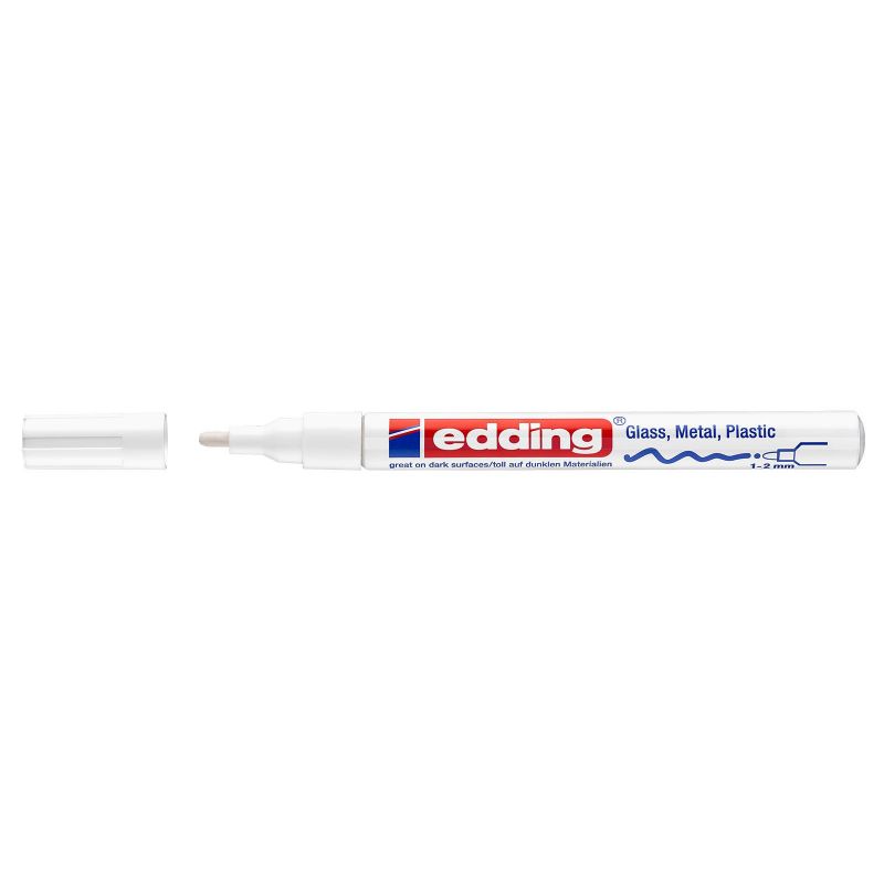 EDDING Marqueur peinture pointe fine Encre permanente laquée Blanche EDDING Marqueur peinture pointe fine Encre permanente laquée Blanche