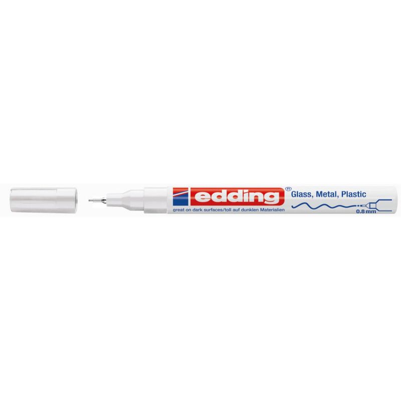 EDDING Marqueur peinture pointe extra fine Encre permanente laquée Blanche EDDING Marqueur peinture pointe extra fine Encre permanente laquée Blanche