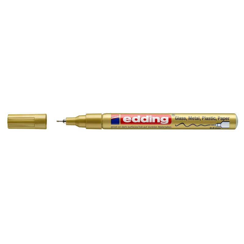EDDING Marqueur peinture pointe extra fine Encre permanente laquée Or EDDING Marqueur peinture pointe extra fine Encre permanente laquée Or