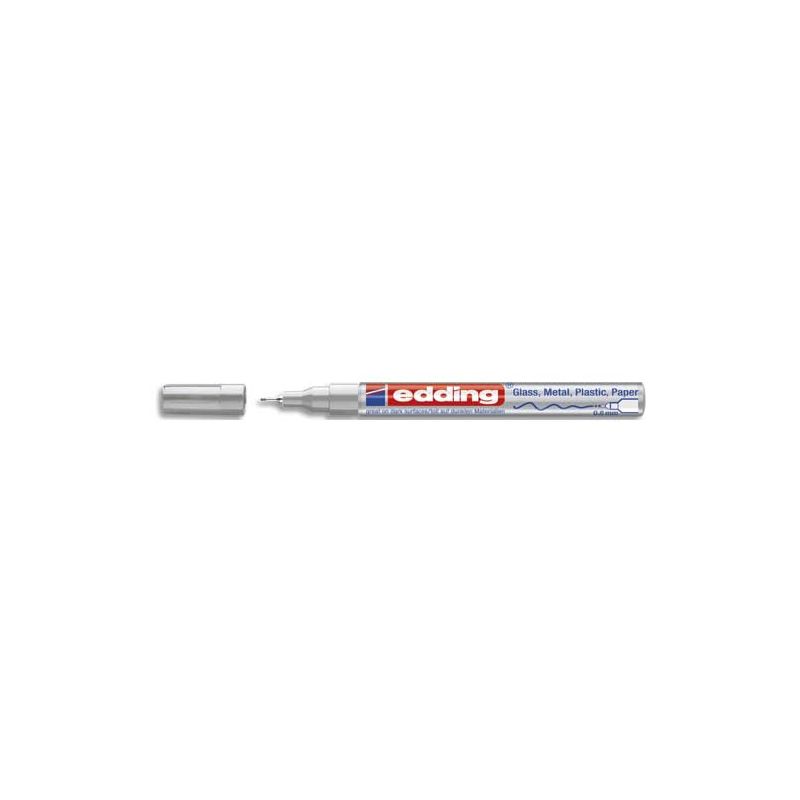 EDDING Marqueur peinture pointe extra fine Encre permanente laquée Argentée EDDING Marqueur peinture pointe extra fine Encre permanente laquée Argentée