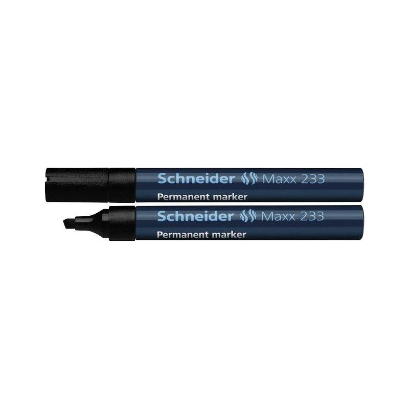SCHNEIDER MAXX 233 Marqueur permanent pointe biseautée Encre Noire à faible odeur SCHNEIDER MAXX 233 Marqueur permanent pointe biseautée Encre Noire à faible odeur