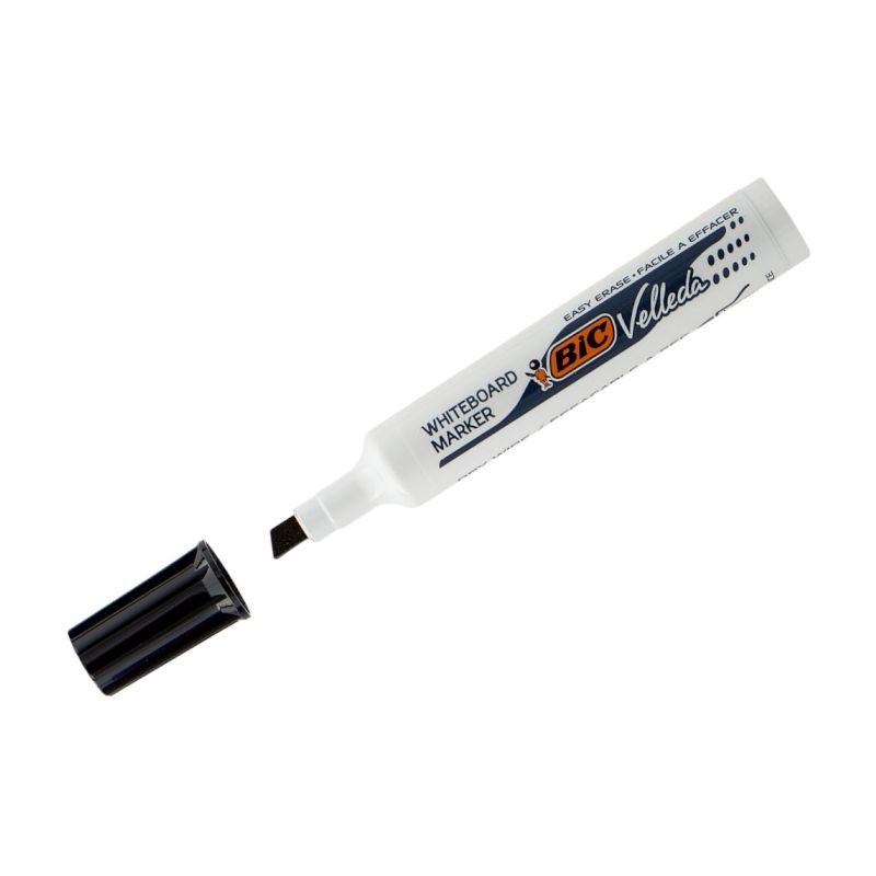 BIC VELLEDA 1791 Marqueur effaçable à sec pour tableaux Blancs pointe biseau encre cétone Noire BIC VELLEDA 1791 Marqueur effaçable à sec pour tableaux Blancs pointe biseau encre cétone Noire