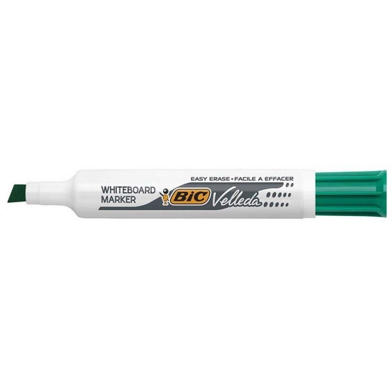 BIC VELLEDA 1791 Marqueur effaçable à sec pour tableaux Blancs pointe biseau encre cétone Verte BIC VELLEDA 1791 Marqueur effaçable à sec pour tableaux Blancs pointe biseau encre cétone Verte