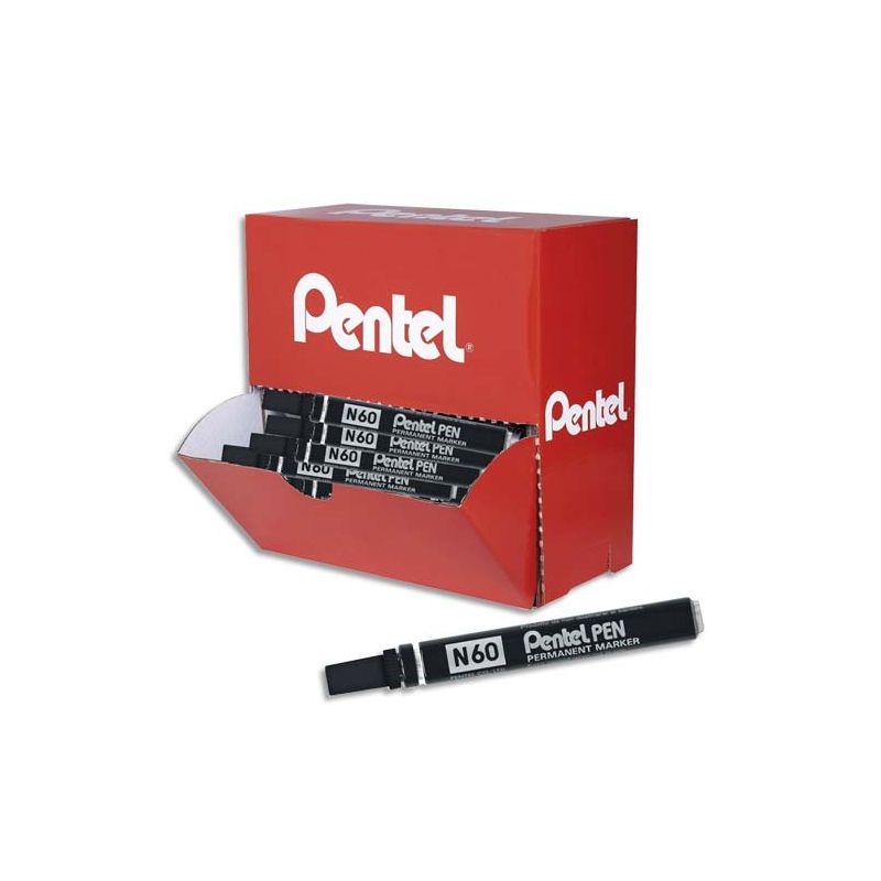 PENTEL n60 Pack de 36 marqueurs permanents pointe ogive encre Noire PENTEL n60 Pack de 36 marqueurs permanents pointe ogive encre Noire