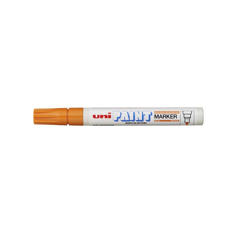 UNI-BALL PAINT Marqueur peinture à base d'huile indélébile pointe moyenne ogive Coloris Orange UNI-BALL PAINT Marqueur peinture à base d'huile indélébile pointe moyenne ogive Coloris Orange