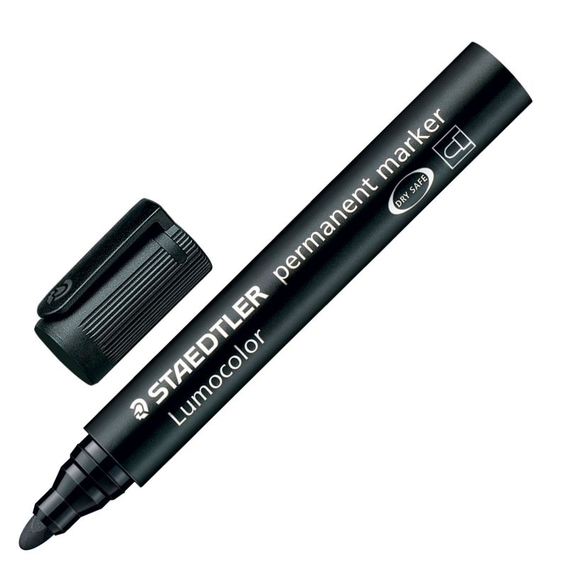 STAEDTLER Marqueur permanent pointe ogive Encre Noire à base d'alcool STAEDTLER Marqueur permanent pointe ogive Encre Noire à base d'alcool