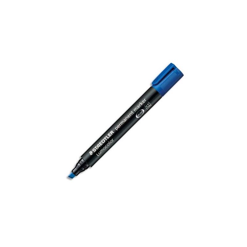 STAEDTLER Marqueur permanent pointe biseautée Encre Bleue à base d'alcool