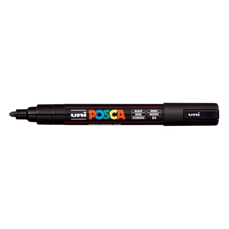 UNI POSCA Marqueur peinture Pointe moyenne ogive Encre Noire base eau UNI POSCA Marqueur peinture Pointe moyenne ogive Encre Noire base eau