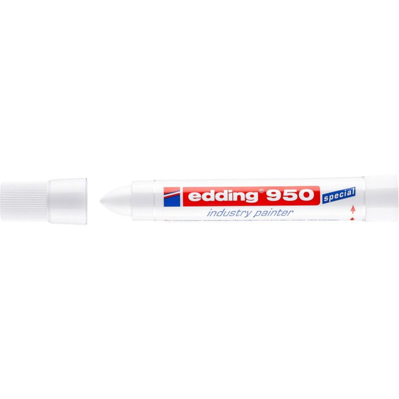 EDDING 950 Marqueur industriel Craie encre permanente Blanche pour toutes surfaces