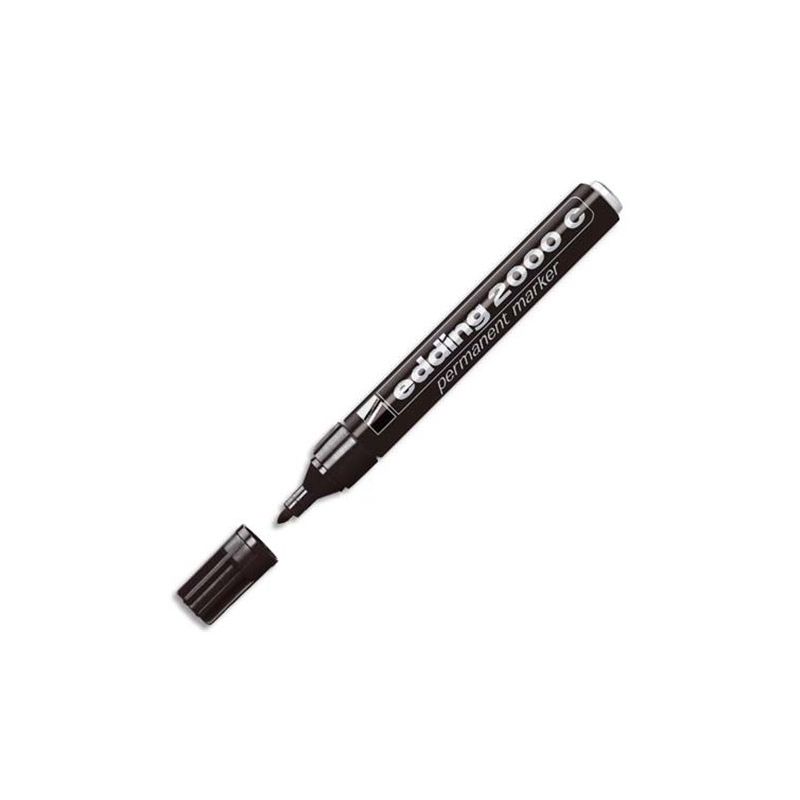 EDDING 2000C Marqueur permanent pointe ogive encre indélébile Noire sans solvant EDDING 2000C Marqueur permanent pointe ogive encre indélébile Noire sans solvant
