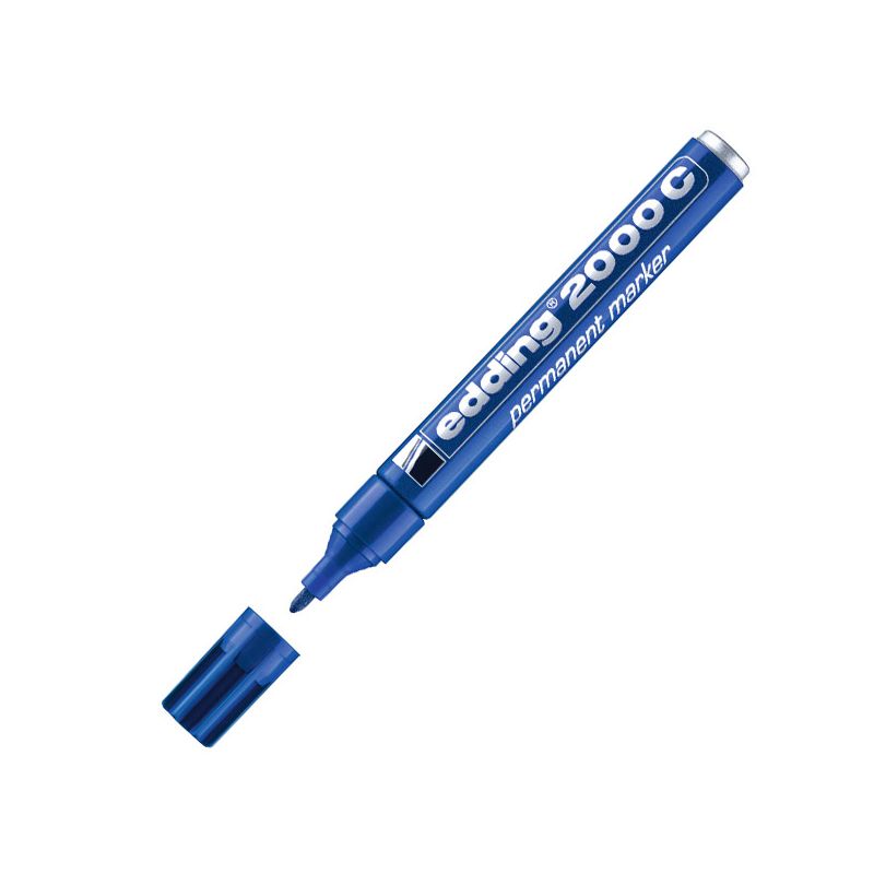 EDDING 2000C Marqueur permanent pointe ogive encre indélébile Bleue sans solvant EDDING 2000C Marqueur permanent pointe ogive encre indélébile Bleue sans solvant
