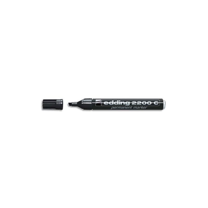 EDDING 2200C Marqueur permanent pointe biseautée encre indélébile Noire sans solvant EDDING 2200C Marqueur permanent pointe biseautée encre indélébile Noire sans solvant