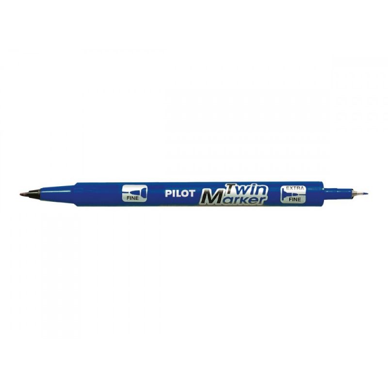 PILOT TWIN MARKER Marqueur double pointe ogive fine et moyenne encre indélébile Bleu PILOT TWIN MARKER Marqueur double pointe ogive fine et moyenne encre indélébile Bleu