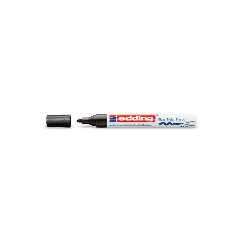 EDDING Marqueur peinture Pointe moyenne encre permanente noire EDDING Marqueur peinture Pointe moyenne encre permanente noire