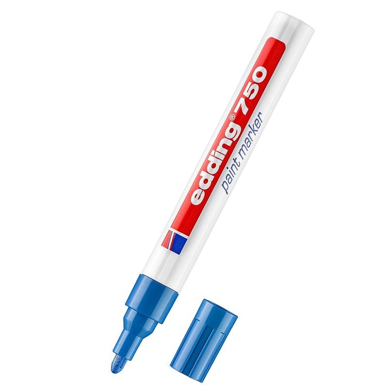 EDDING 750 Marqueur peinture Pointe moyenne ogive Encre bleue EDDING 750 Marqueur peinture Pointe moyenne ogive Encre bleue