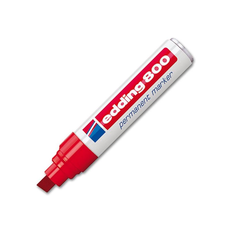 EDDING 800 Marqueur permanent Pointe biseautée Encre rouge EDDING 800 Marqueur permanent Pointe biseautée Encre rouge