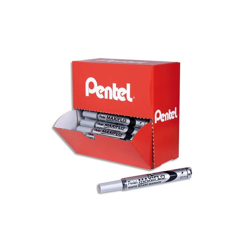 PENTEL MAXIFLO Présentoir de 36 marqueurs noir effaçable à sec PENTEL MAXIFLO Présentoir de 36 marqueurs noir effaçable à sec