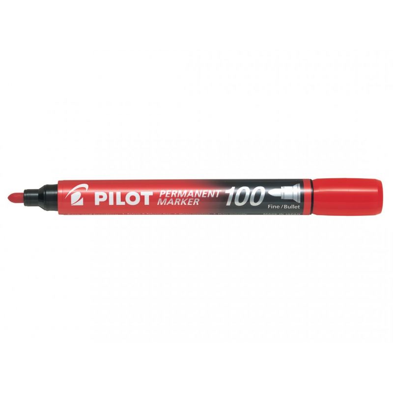 PILOT MARKER 100 Marqueur permanent pointe conique fine encre rouge PILOT MARKER 100 Marqueur permanent pointe conique fine encre rouge
