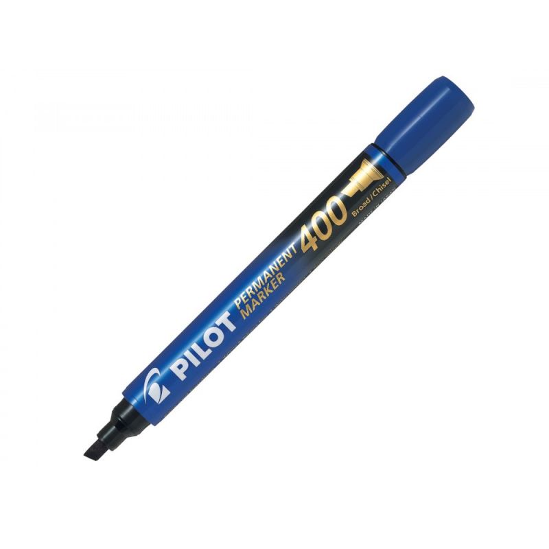 PILOT MARKER 400 Marqueur permanent pointe biseautée large encre bleue PILOT MARKER 400 Marqueur permanent pointe biseautée large encre bleue