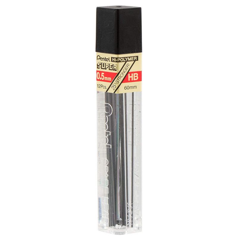 PENTEL Etui de 12 mines 0,5 mm haute qualité HB PENTEL Etui de 12 mines 0,5 mm haute qualité HB