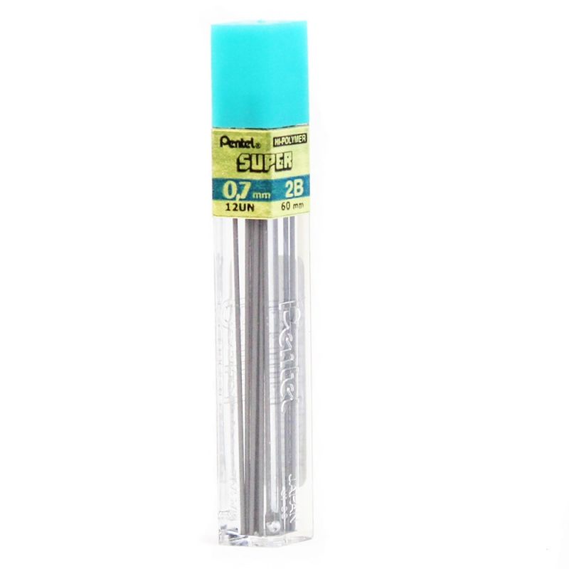 PENTEL Etui de 12 mines 0,7 mm haute qualité 2B PENTEL Etui de 12 mines 0,7 mm haute qualité 2B