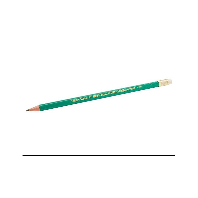 BIC Crayon à papier en résine de synthèse tête gomme mine HB BIC Crayon à papier en résine de synthèse tête gomme mine HB