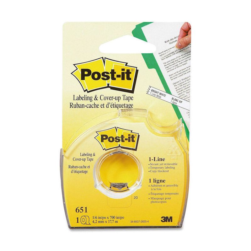 POST-IT Bande de correction adhésive et repositionnable sur dévidoir plastique jetable 8,4 mm x 17,7 m POST-IT Bande de correction adhésive et repositionnable sur dévidoir plastique jetable 8,4 mm x 17,7 m