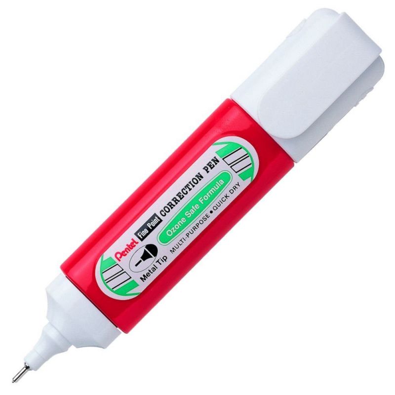 PENTEL Stylo de correction pointe métal tubulaire contenance 12ml PENTEL Stylo de correction pointe métal tubulaire contenance 12ml