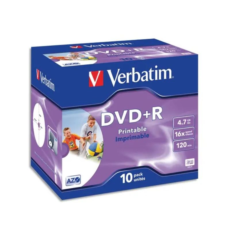VERBATIM Pack de 10 DVD+R imprimable 4.7Go VERBATIM Pack de 10 DVD+R imprimable 4.7Go